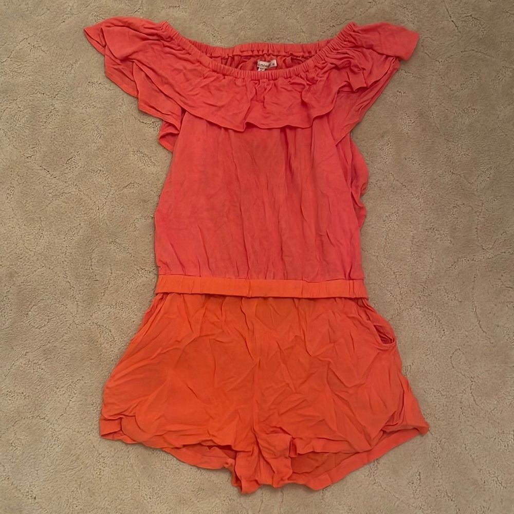 Ella Moss Girls off-the-shoulder romper with an open back—NEVER WORN